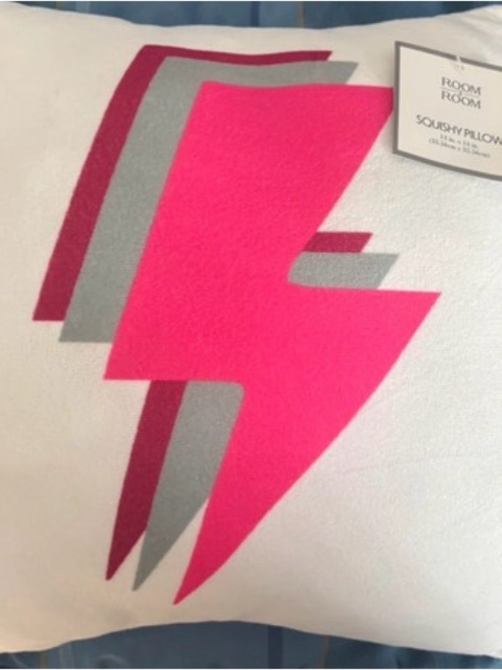 Bright Pink Lightning Bolt Accent Pillow by Room & Room